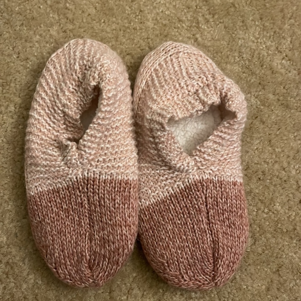 Stars Above Marled Sweater Knit Colorblock Slipper Socks Size M/L Color Pink